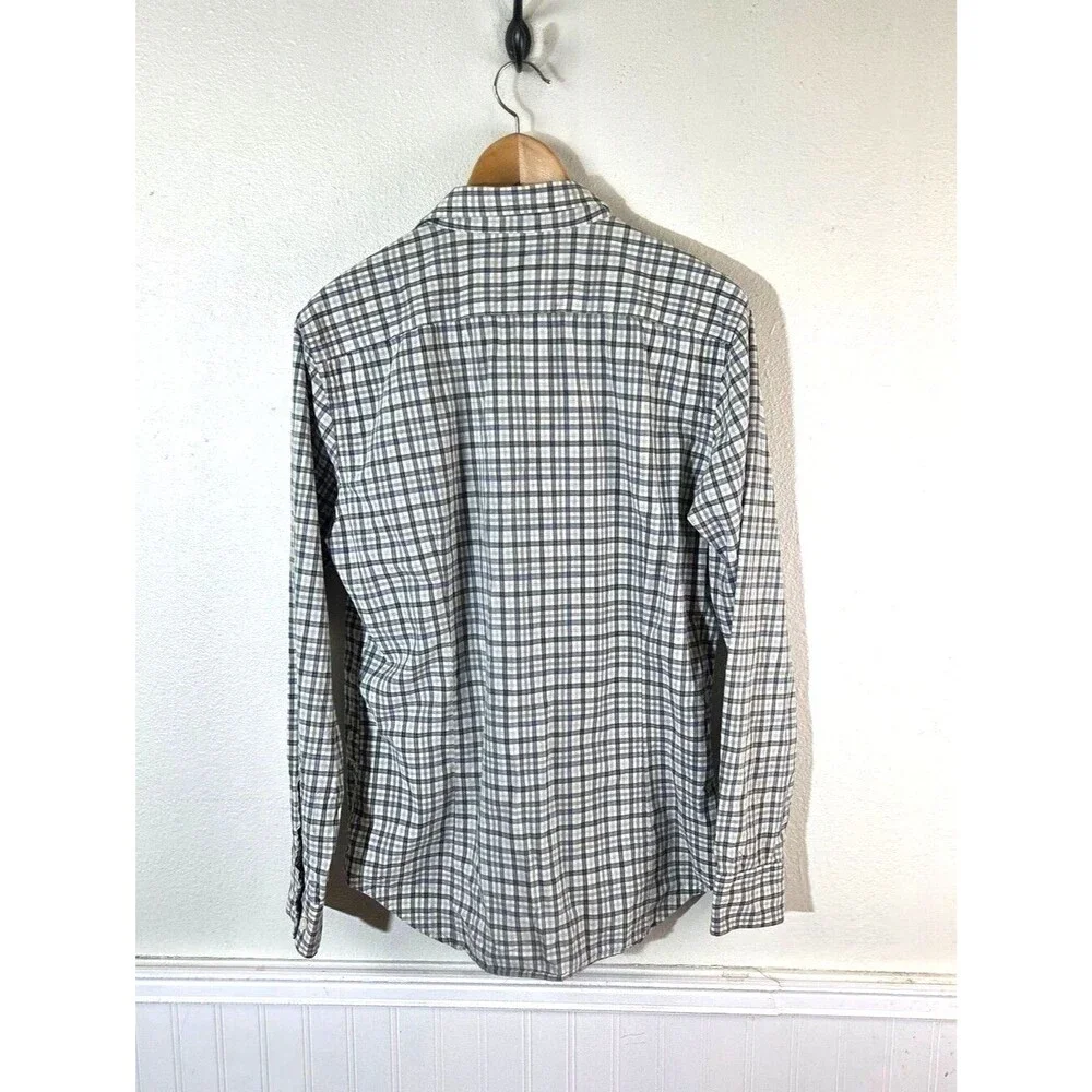 Banana Republic Factory Mens Medium Plaid Button Up Shirt Soft Wash Standard Fit